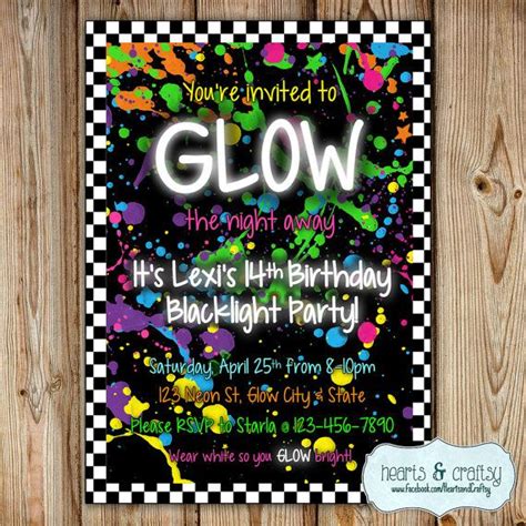 Glow In The Dark Party Invitation / Neon Birthday Invitation / | Etsy ...