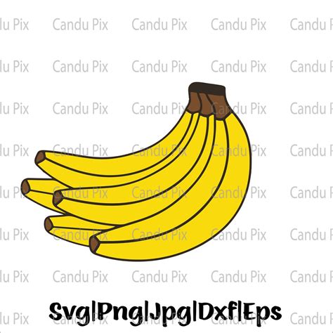 Banana Bunch Svg, Smiling Banana Svg, Cute Banana Svg, Png Eps Jpg Dxf ...