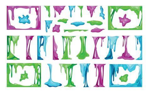 Slime Set of Different Colors 10562615 Vector Art at Vecteezy