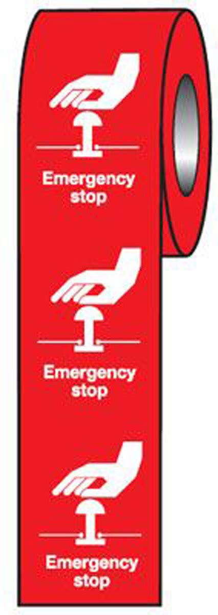 Emergency Stop Sticker | Safety Labels | Morsafe Supplies UK