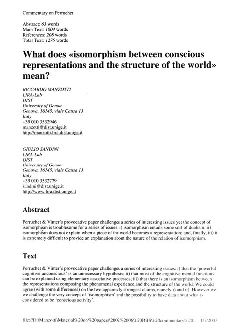 (PDF) What does isomorphism mean?