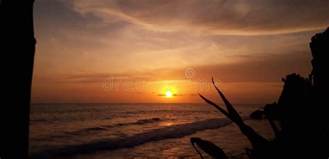 Sunset Ngobaran Beach, Pantai Selatan Stock Photo - Image of pantai ...