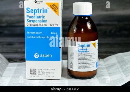 Cairo, Egypt, July 10 2023: Septrin 40mg 200mg per 5ml Paediatric ...