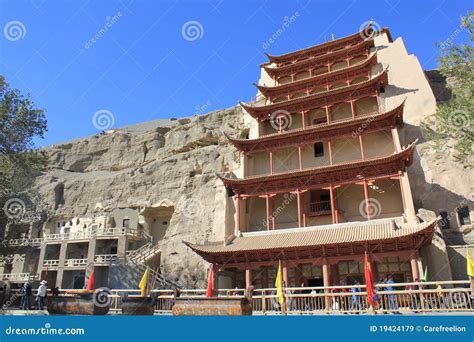 Dunhuang Caves stock image. Image of limestone, cliff - 19424179