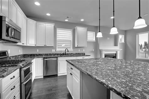 Grey Kitchen Cabinets With Black Granite Countertops | technologykafun