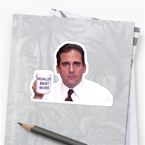 "Michael Scott - World's Best Boss" Stickers by Talia Faigen | Redbubble