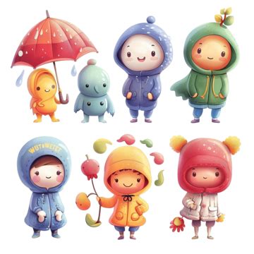 Cute Cartoon Weather Characters Posing, Cartoon, Cartoon Characters, Cartoon Cloud PNG ...