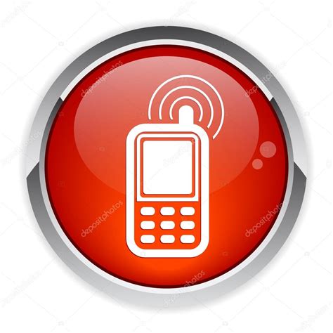 Button cell phone icon red Stock Vector Image by ©maxsim #14933485