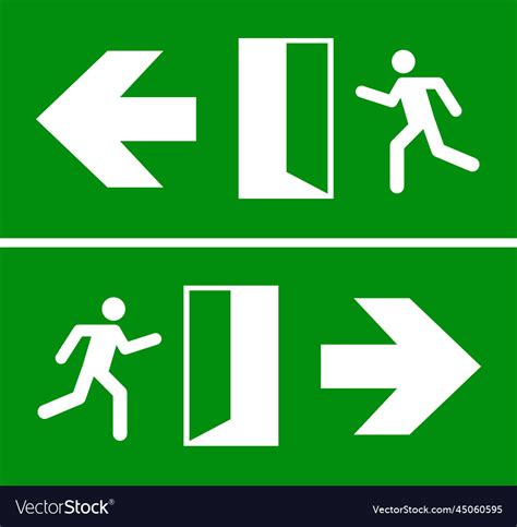 Emergency fire exit sign evacuation fire escape Vector Image