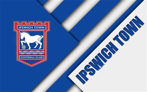 Ipswich Town FC, English football club, blue metal texture, metal logo ...