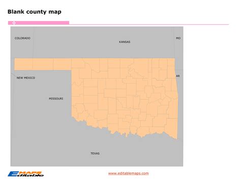 Oklahoma county map - Editable PowerPoint Maps