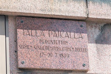 Plaque Informing about Place Founded of Finnish Social Democratic Party Editorial Photo - Image ...