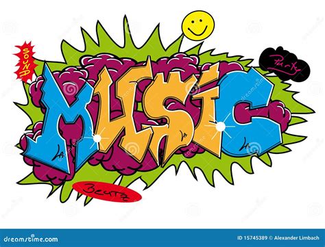 Graffiti Music stock vector. Illustration of paintings - 15745389