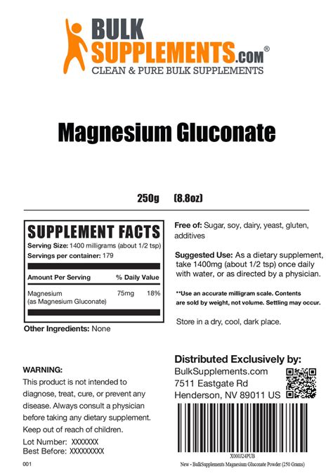 Magnesium Gluconate Powder | Mag Gluconate