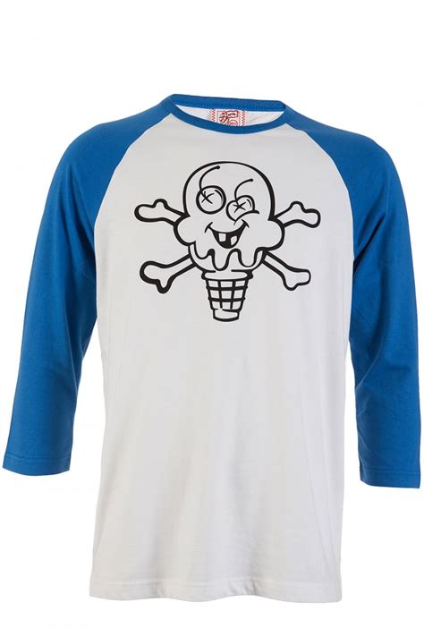 ICE CREAM Ice-Cream Cones & Bones Graphic Print 3/4 Sleeve T-Shirt - Clothing from Circle Fashion UK