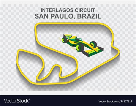 Brazil grand prix race track for formula 1 or f1 Vector Image