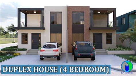 Duplex House Design | Two Storey House Design | 4 Bedroom - YouTube