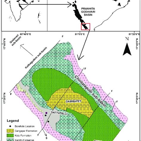 Geological map of the Chintalapudi Sub-basin with sample locations ...