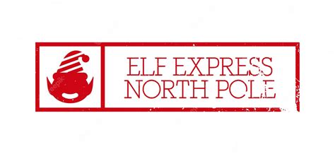 Premium Vector | Elf express, north pole - horizontal stamp design for ...