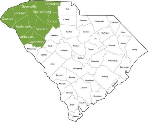 Map Of Upstate South Carolina - Xenia Karoline