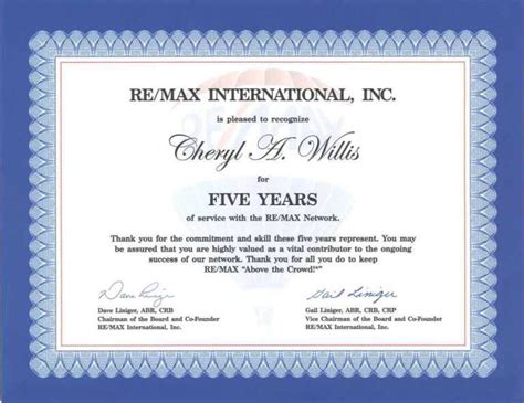 Work Anniversary Certificate Template Free