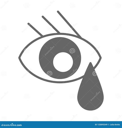 Eye with Teardrop Gray Icon Stock Illustration - Illustration of concept, teardrop: 133895549