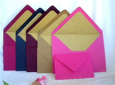 Glitter Lined Envelopes Wedding Invitation Envelopes Gold | Etsy