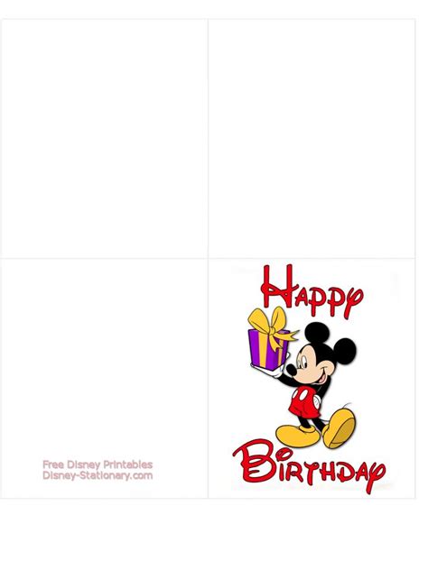 Disney Birthday Cards Printable