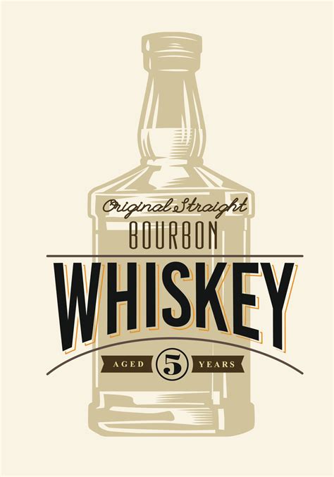 Whiskey bottle and label in vintage style. 13215790 Vector Art at Vecteezy