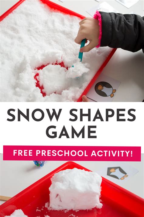 Free Printable Snow Shapes Winter Math Activity for Kids