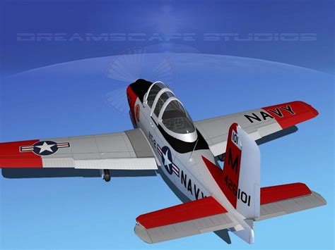 Beechcraft T-34 Mentor USN 3D Model by Dreamscape Studios