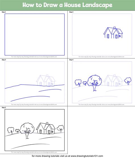 How to Draw a House Landscape (Landscapes) Step by Step ...