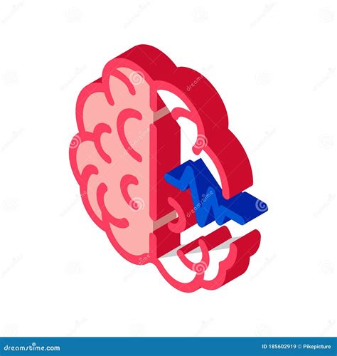 Brain Impulse Isometric Icon Vector Illustration Stock Vector - Illustration of education, data ...