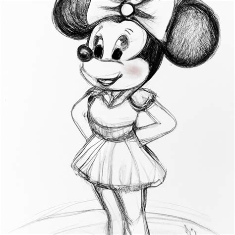 Minnie Mouse Black And White Outline