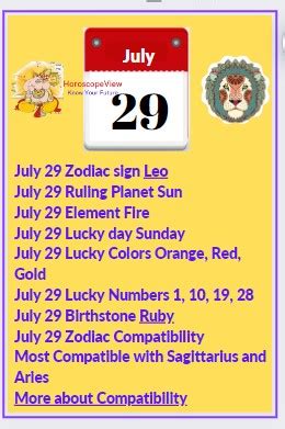 July 29 Zodiac Leo Traits, Love, Career, Money and Health