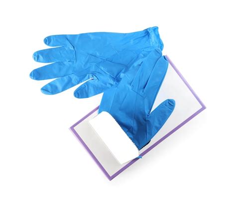 Premium Photo | Box of new medical gloves isolated on white top view