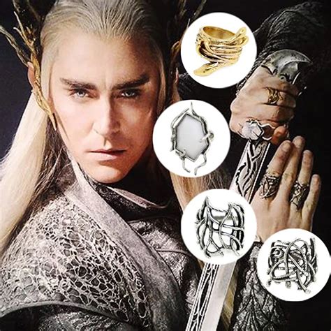 Hobbit Thranduil Ring four 4 rings set Mirkwood elf King ring LOTR the lord of rings fashion men ...