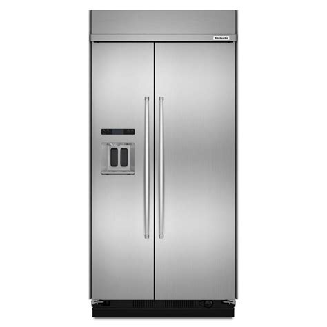 KitchenAid 29.5 cu. ft. Built-In Side-by-Side Refrigerator in Stainless Steel | The Home Depot ...