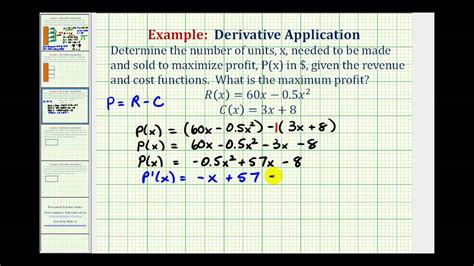 Ex: Derivative Application - Maximize Profit - YouTube