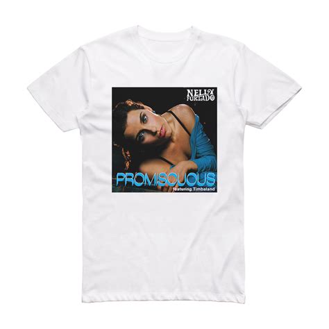 Nelly Furtado Promiscuous Album Cover T-Shirt White – ALBUM COVER T-SHIRTS