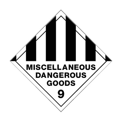Miscellaneous Dangerous Goods 9 Sign | PVC Safety Signs