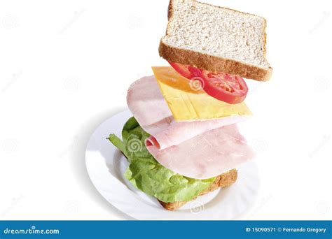 Delicious Ham Sandwich with Whole Wheat Bread Stock Image - Image of wheat, separated: 15090571