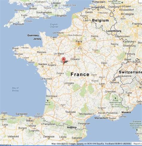 Tours on Map of France - World Easy Guides