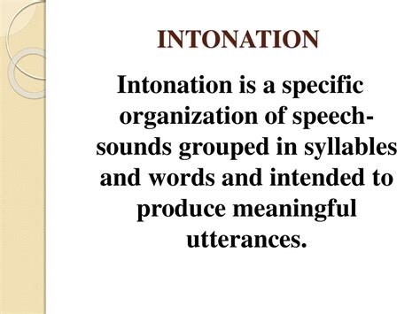 English intonation - online presentation