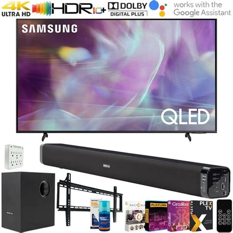 Samsung Q60 65 Inch QLED 4K UHD 2021 Smart TV with Deco Gear Soundbar ...