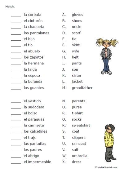 Spanish To English Worksheets For Beginners Pdf - armes