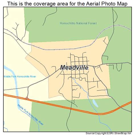 Aerial Photography Map of Meadville, MS Mississippi