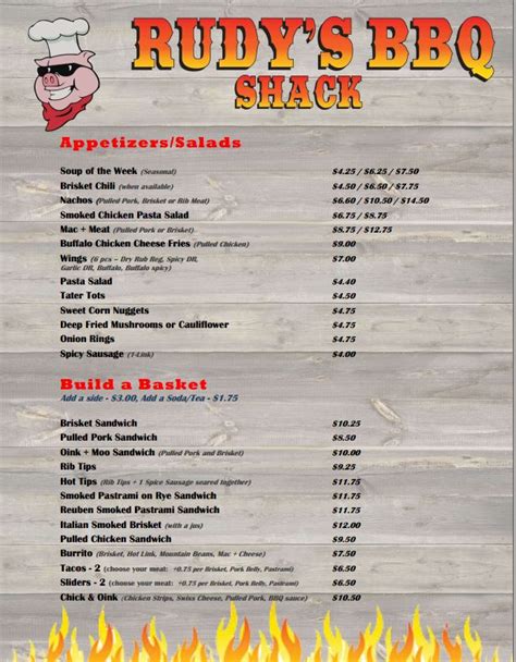 Menu - Rudy's BBQ Shack