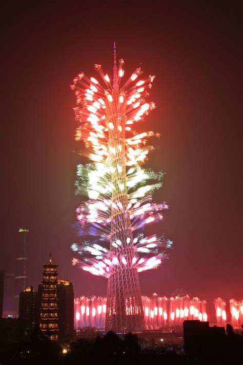 Canton Tower, Guongzhou, China launching fireworks for the opening of the Asian Games. | Canton ...