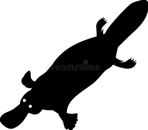 Platypus Vector Silhouette Black Stock Vector - Illustration of design ...